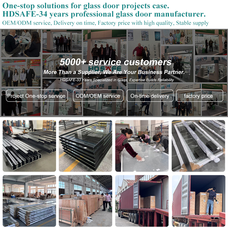 HDSAFE 8mm Tempered Glass Door Telescopic Sliding Door System Patio Door Aluminium Slim Frame Profile Sliding Doors for Project