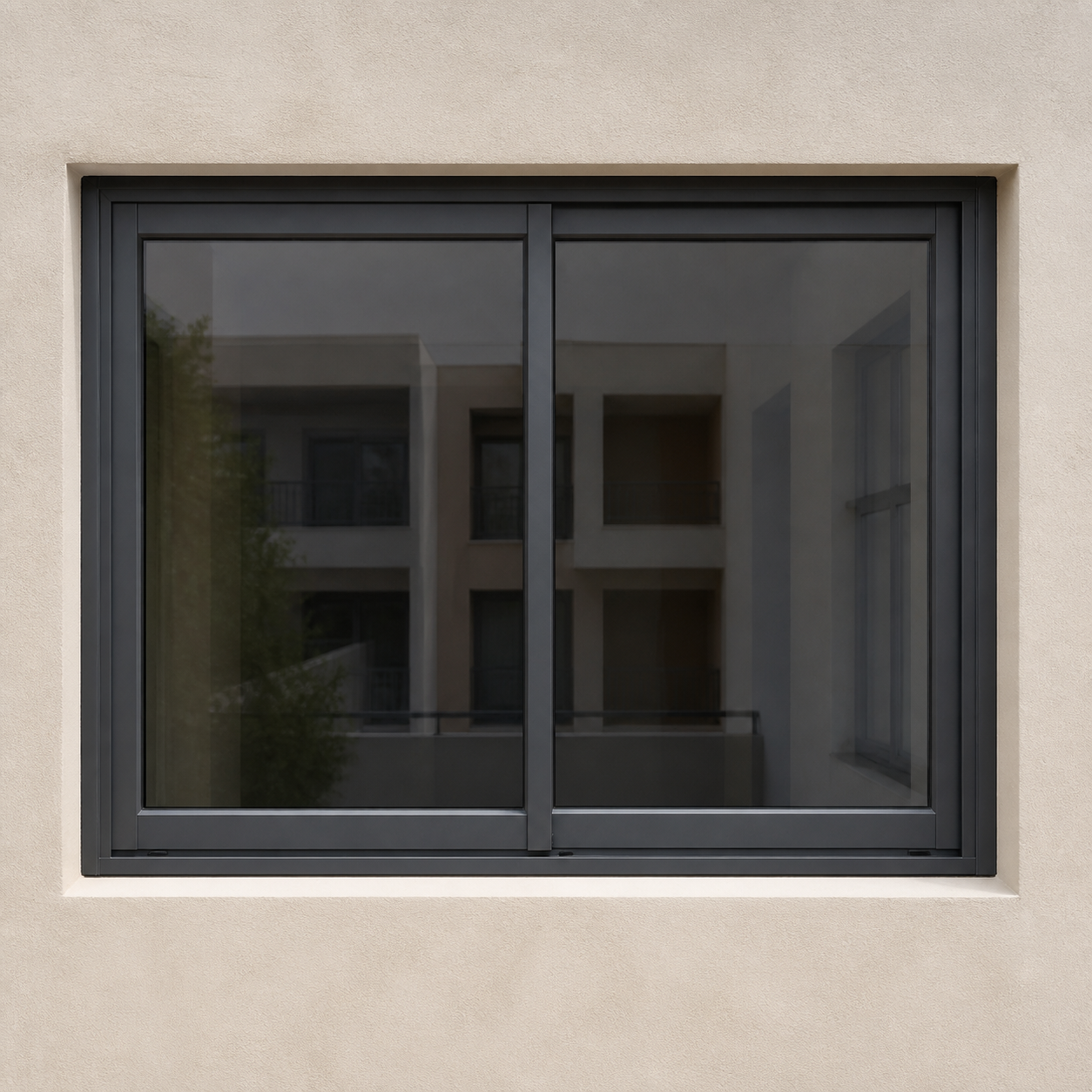 Two Track Aluminum Sliding Window with Modern Design and Folding Screen for Apartment Projects