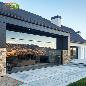 Frameless Glass Insulated Panel Garage Door Patio Overhead Sectional Aluminum Garage Doors