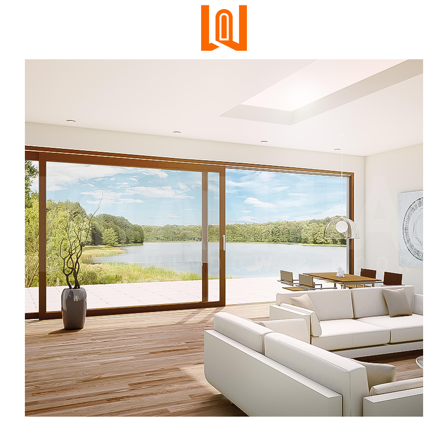 Residential House Aluminum Clad Wood Interior Sliding Door Commercial Automatic Sliding Door