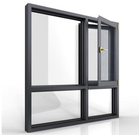 Aluminum Alloy Swing Frame Heat Insulating Casement Window with Double-Glazed Glass Modern Design for Villa & Basement Use