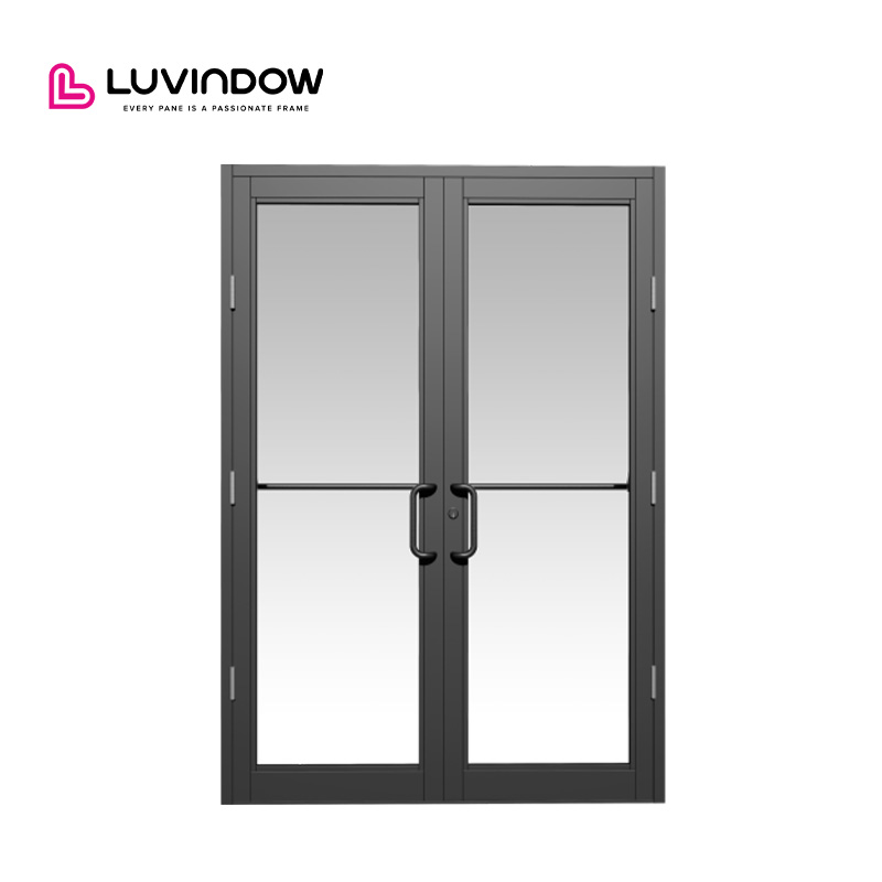 Seattle Convenience Store Custom Aluminum Storefront Double Glazed Glass Entrance Security Door