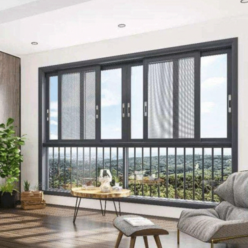 Mesh Maker Direct High Quality Three Pane Top Row Sliding Window With Mosquito Screen Sash for Apartment Block and Office Unit
