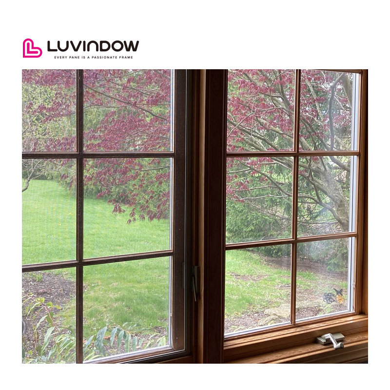 Wholesale Traditional Custom Aluminum Wooden Window Frames Design Tripple Glazed Wood Windows