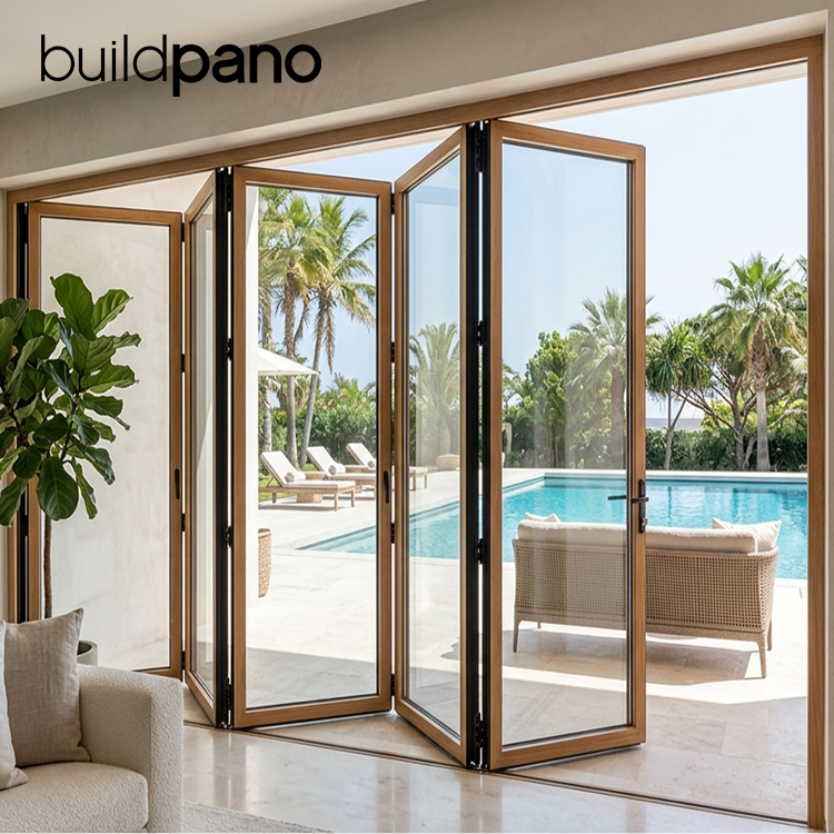 Luxury Retro Style Heritage Villa Garden House Interior Partition Kitchen French Aluminum Folding Glass Door