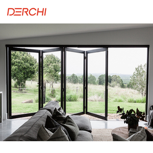 Soundproof Aluminum Double Glass Bi Fold Doors