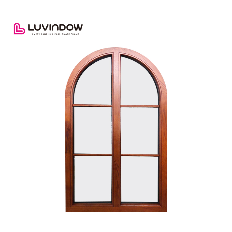 Modern House Designs Wooden Aluminium Casement Arch Window Custom Special Shape Glass Windows