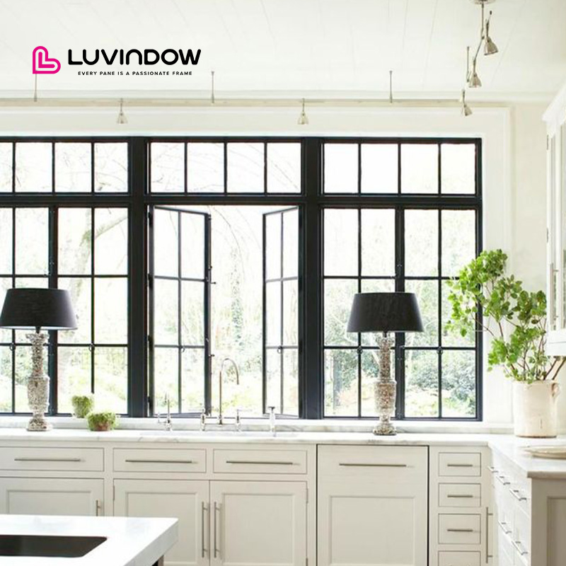 LUVINDOW Smooth Operation Sturdy Frame Energy Saving Thermal Break Aluminum Awning Windows for Classic American Projects