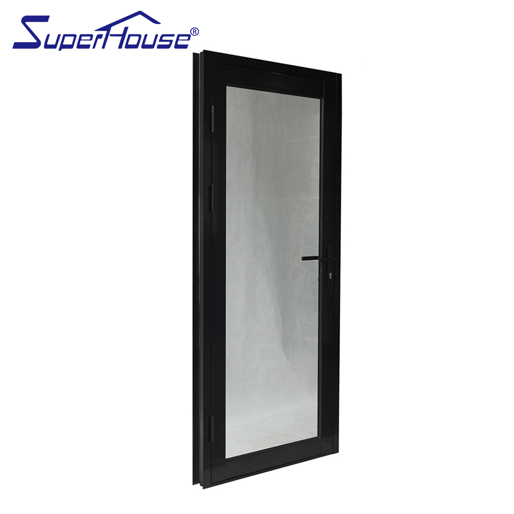 Hurricane Proof Impact Doors Thermal Break Windproof Exterior Aluminum Triple Glazed Hinged Glass Door