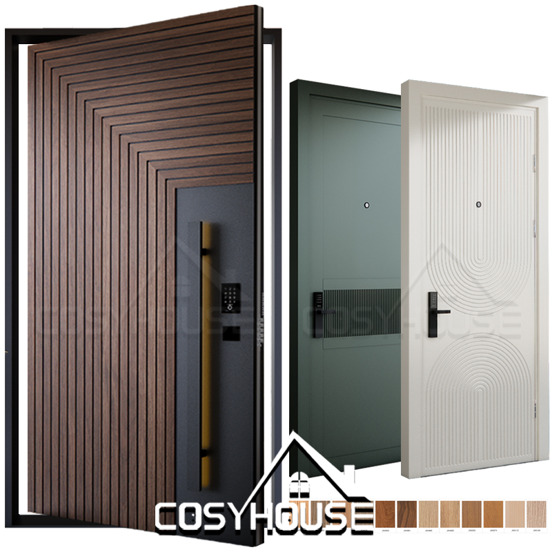 Luxury Modern Pivot Front Door Aluminum Exterior Entrance Door for Villa House Custom Design