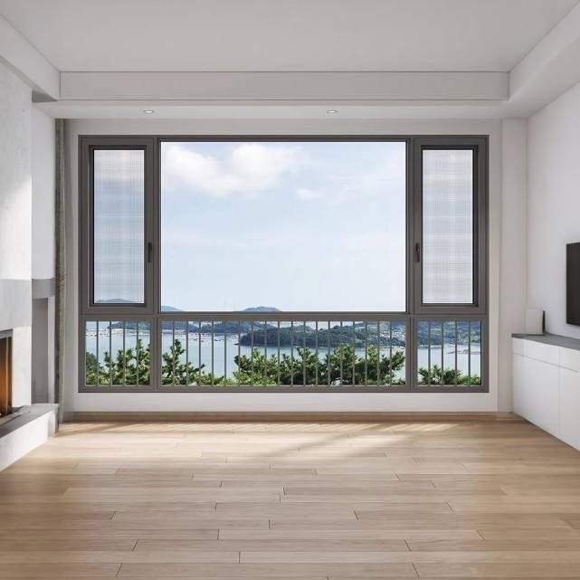 Aluminum Alloy Swing Frame Heat Insulating Casement Window with Double-Glazed Glass Modern Design for Villa & Basement Use