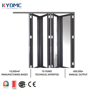 NFRC Aluminum Tempered Glass Accordion Vertical Local Bifold Window Waterproof Heat Insulation Exterior Bifold Windows