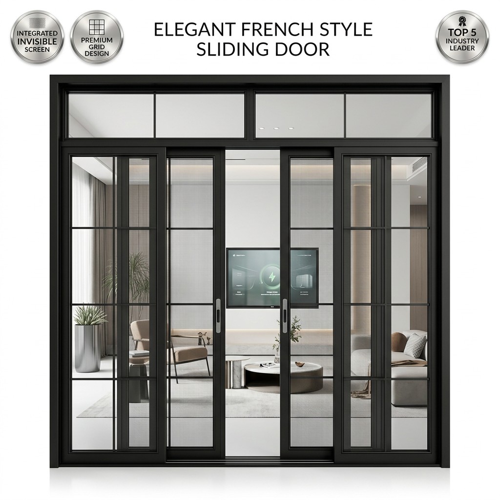 Modern Minimalist Interior Partition Sliding Door Aluminum Alloy Frame Double Glazing Tempered Glass Stainless Steel Security