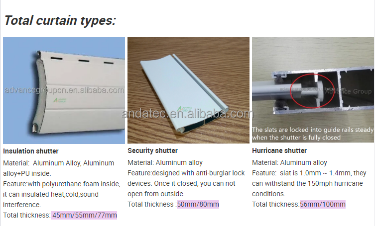 Shutter Material Slat Option