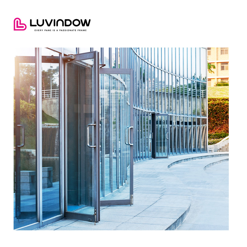 San Francisco Showroom Exterior Storefront Door Modern Aluminum Glass Windproof for Retail Spaces