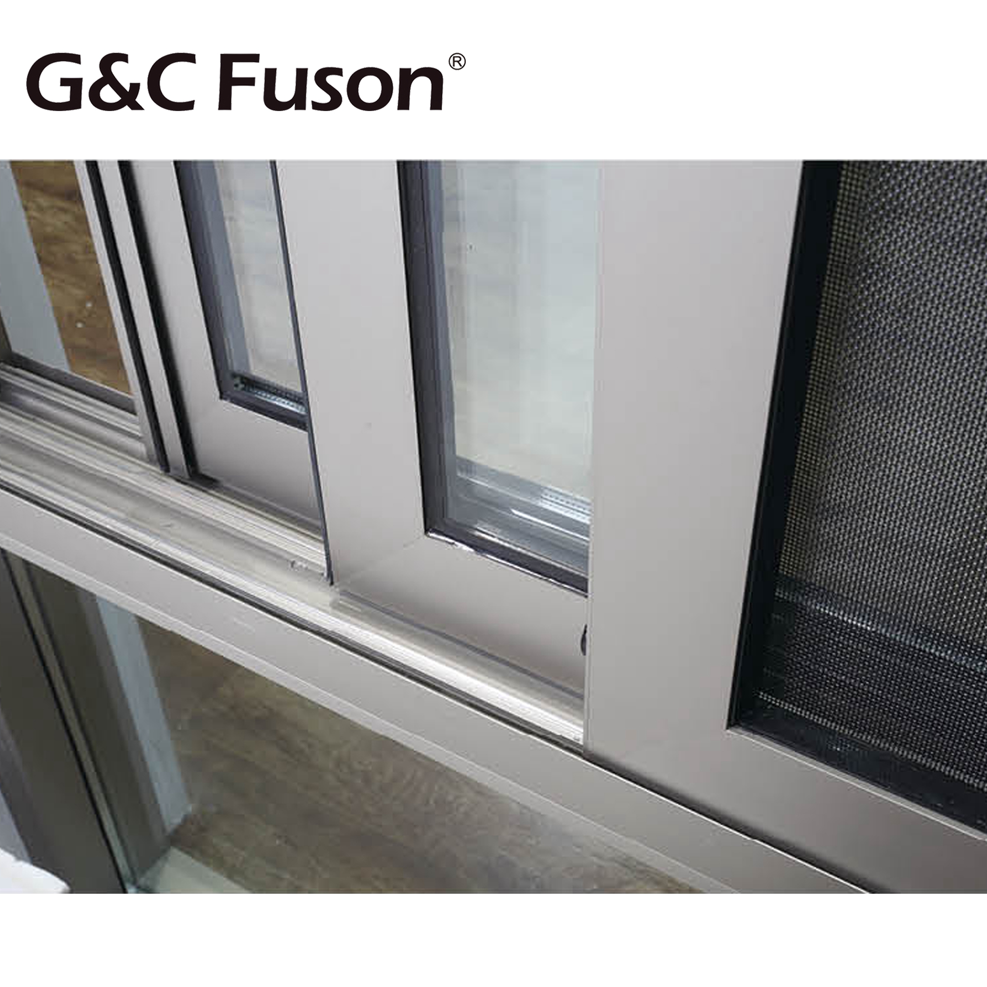 Fuson Tempered Glass Vertical Sliding Thermal-Break Aluminum Black Windows Single or Double Hung Window With Grill Design