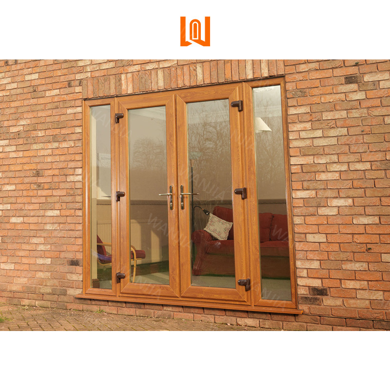 New Design Replacement Custom House Aluminum Clad Wood Doors Oak Wood French Doors Exterior Entrance Double Doors