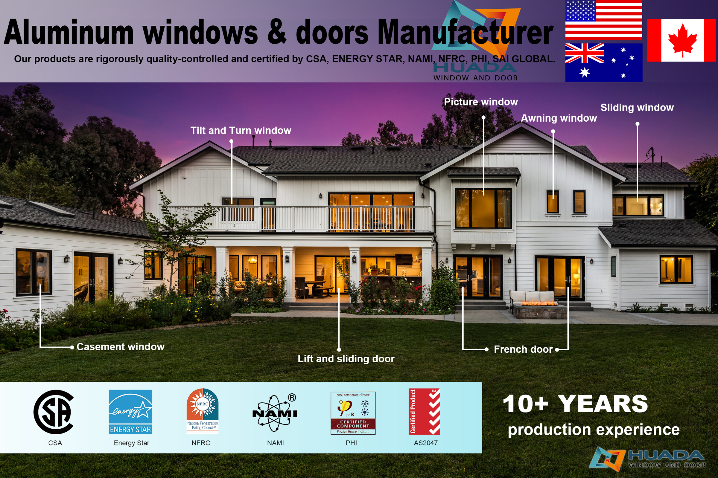 HUADA Windows and Doors Banner