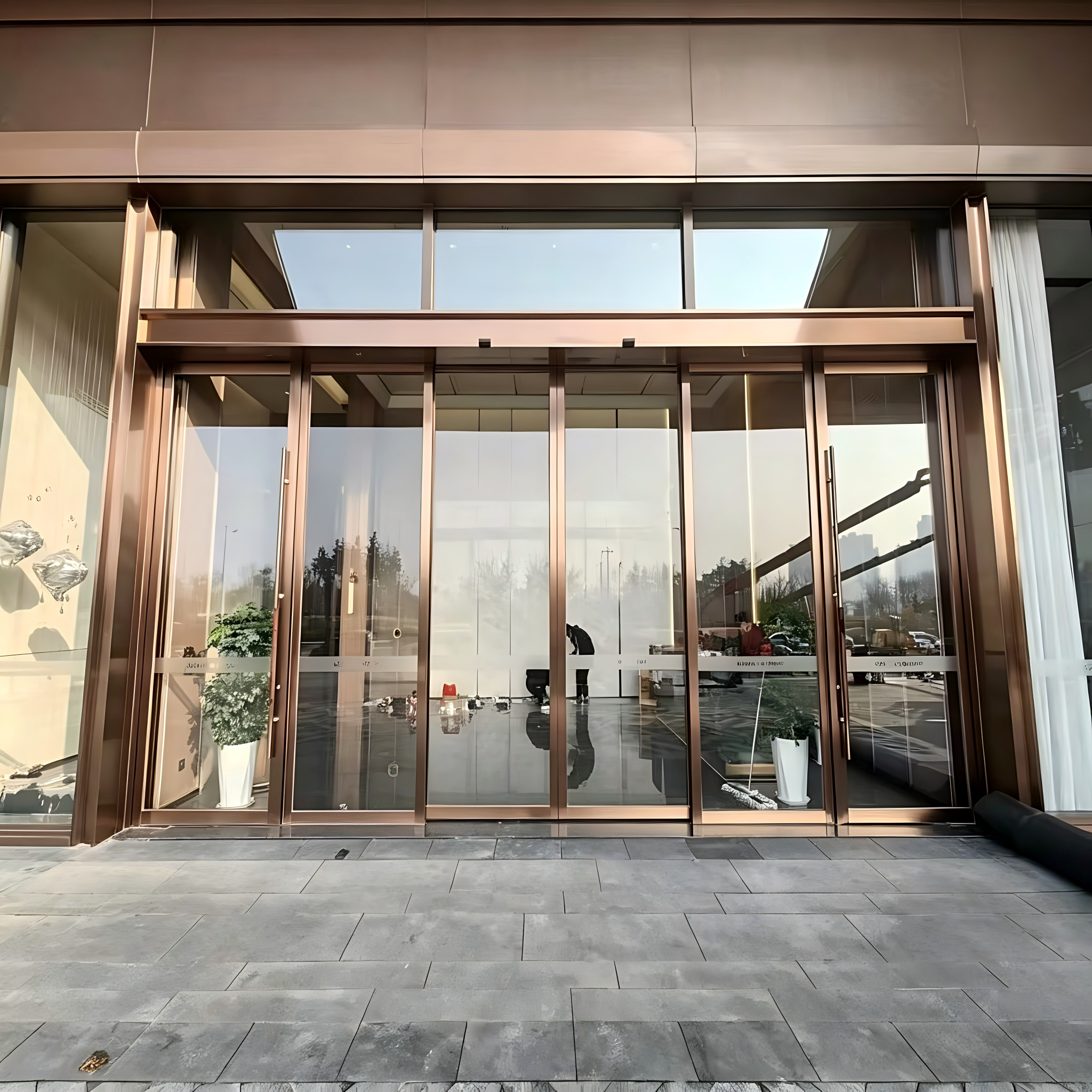 Security Access Control RFID Biometric Touchless Fireproof Breakaway Emergency Exit High Traffic Automatic Swing Door