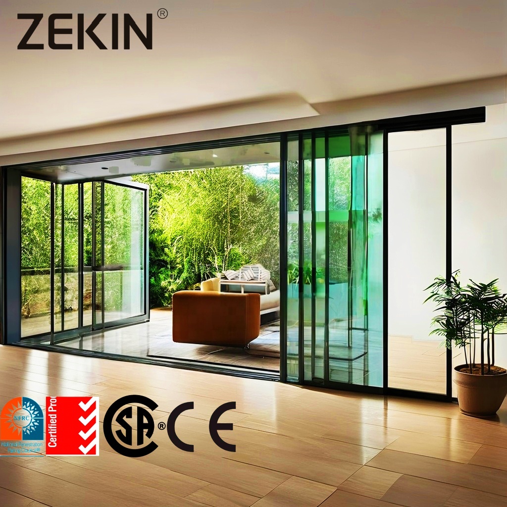 Customized Sliding Door NFRC AS2047 Certification Sliding DoorDouble Glass Balcony Patio Aluminum Sliding Door