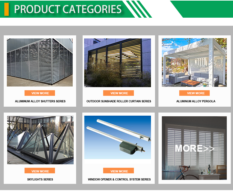 Modern Motorized Aluminum Alloy Louvered Blade Adjustable Louver Windows Outdoor Horizontal Jalousie Window Shutters Mesh