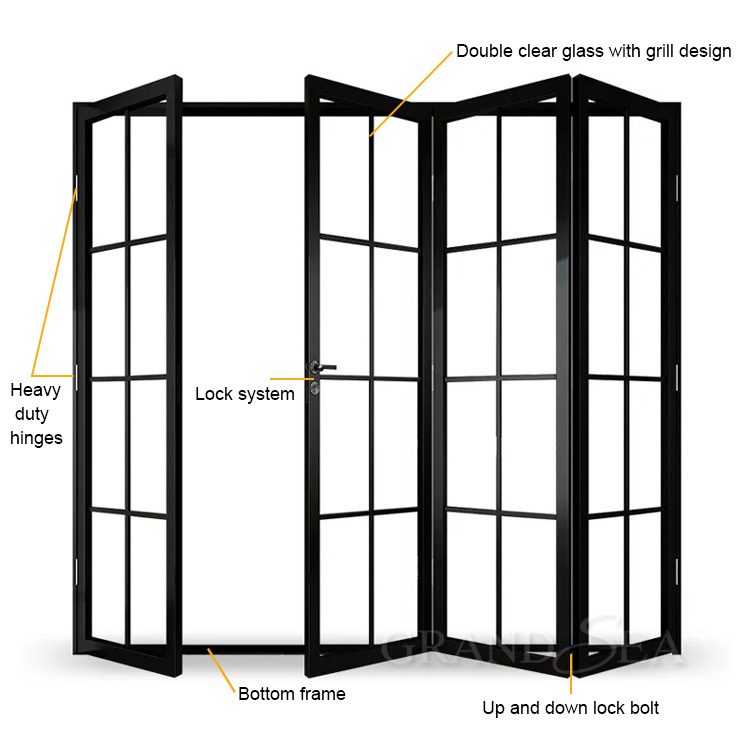 Super Seal Veranda Bifold Doors Accordion Stacking Accordion Doors for Laundry Room