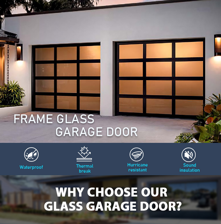 Modern Glass Garage Door View
