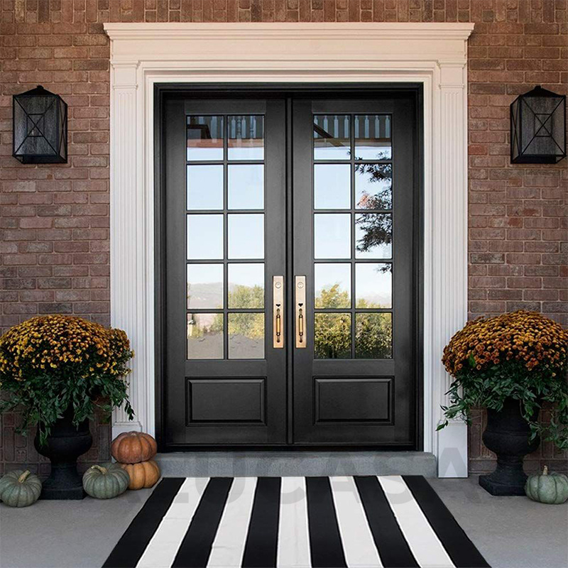 72" X 80" in Blind Glass Primed Aluminum External Grilles Doors Left Hand Inswing Double Interior French Patio Doors