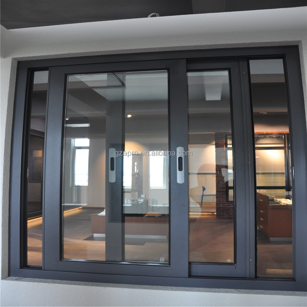 Hurricane Impact Aluminum Slide Energy Efficient Sliding windows Double Glass Aluminum Sliding Window