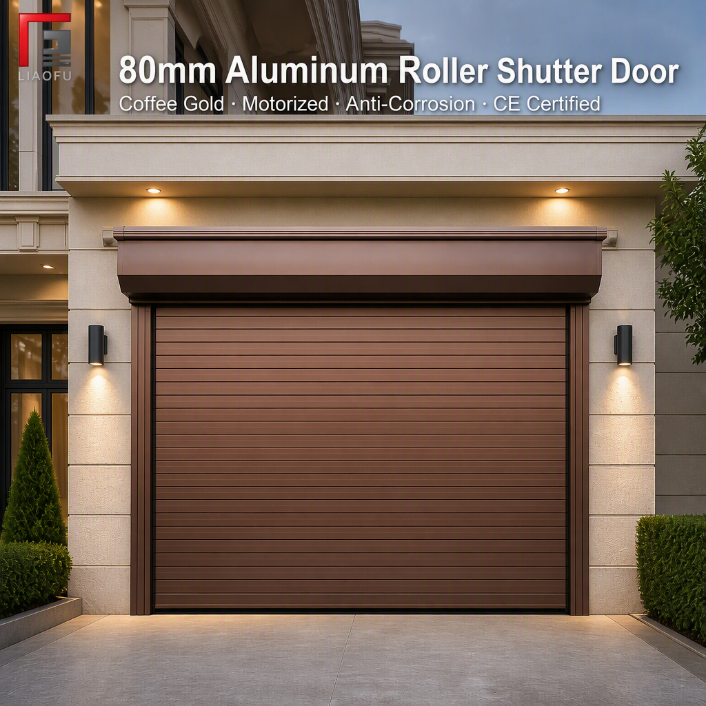 80mm Aluminium Roller Shutter Door Electric Rolling Shutter Low Headroom Compact Drum for Garage Retail Warehouse OEM