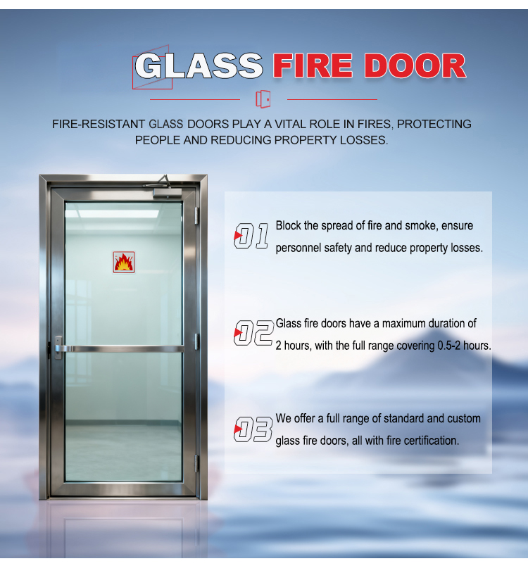 Aluminum Frameless Glass Door | Modern Fire Prevention Design Finished Surface for Balcony/Indoor Room Divider Commercial Use