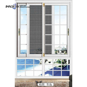 Simple Design Double Glazed 3 Tracks White Grill Frameless House Aluminum Sliding Door Window with Mosquito Net for Philippines