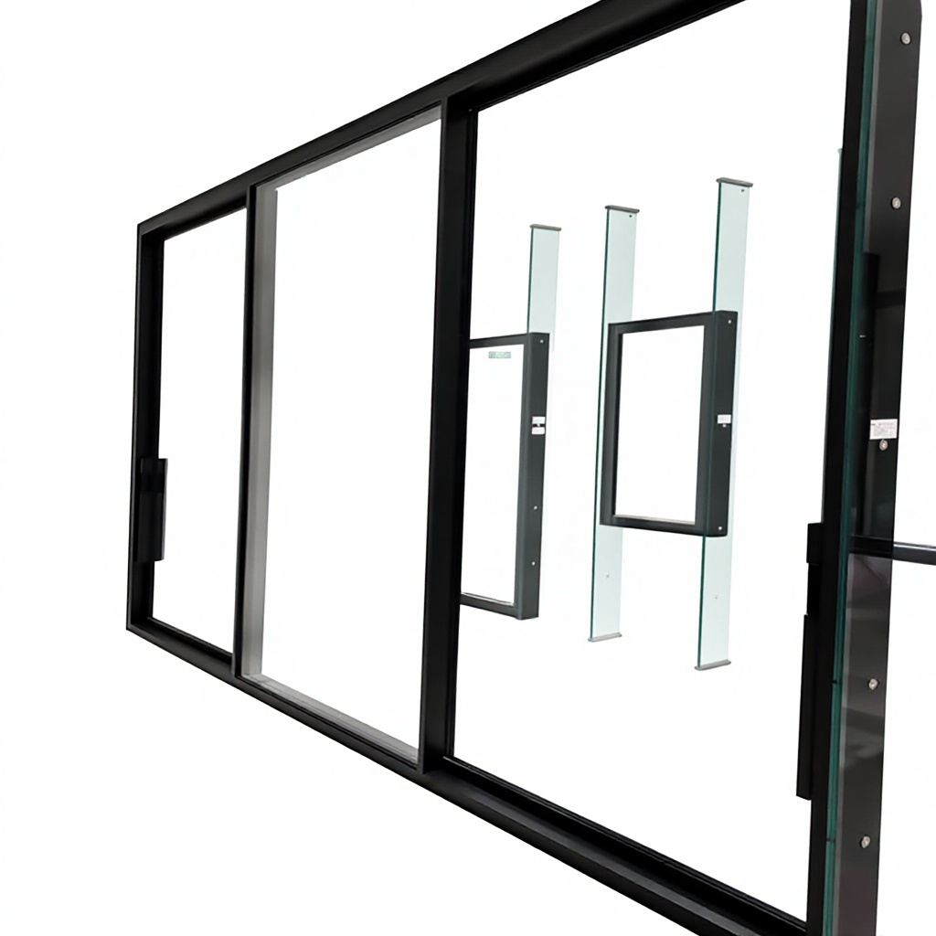 For Modern Black Aluminum Alloy French Design Double Glazed Tempered Glass Sliding Door 5-Year Warranty for Interior