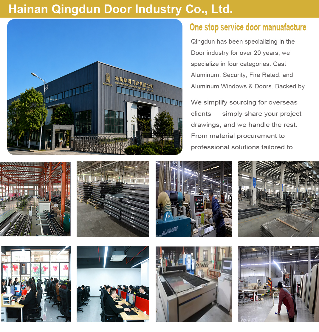 Modern Aluminum Door with Glass Inserts, Anti-Theft Security Exterior Door for Villa, Matte Grey Finish
