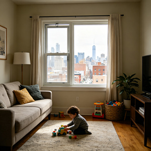 Thermal Break Aluminum Child Safety Window Double Glazed Glass