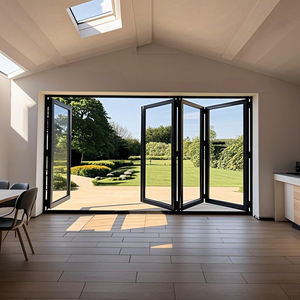 Bulk Engineering Aluminum Folding Door for Courtyard Bedroom Stable Multi-Splicing Double Tempered Glass Modern Design Hardcover