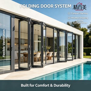 Narrow Custom Frame Aluminum Folding Door Weather Stripping Flexible Ventilation Slim Sash for Sunroom Patio Balcony Partition