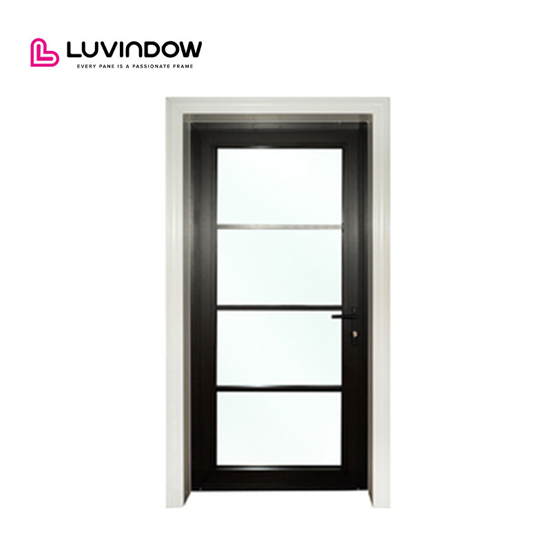 Aluminum Alloy Accents Frosted Glass Privacy Panels Vintage Aluminum Doors