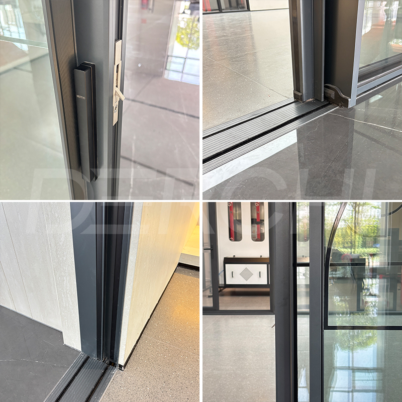 USA CA Factory Wholesale Aluminum Sliding Door Design Double Glazed Balcony Sliding Door Screen Upward Patio Sliding Doors