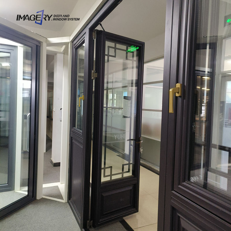 Best Aluminum Double Casement Genuine Antique Glass Doors with Built-in Glass Grilles Design for Sale Manufacturer