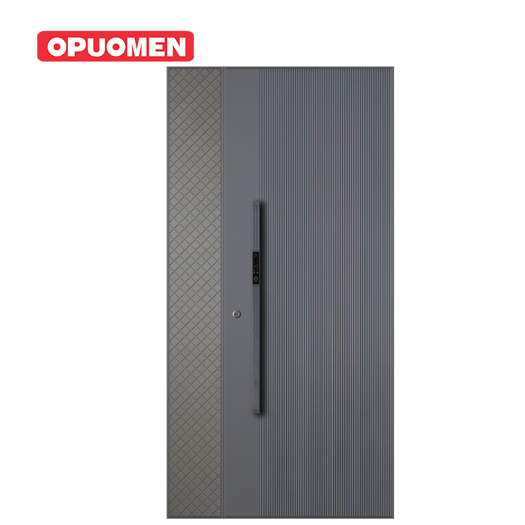 Modern Exterior Impact Resistant Entry Door With Fire Prevention 3Hr Rating Aluminium Security Door For House