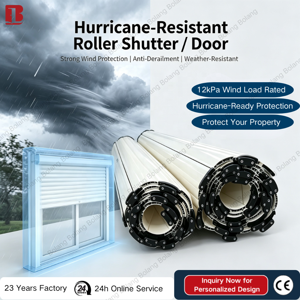 Bolang Hurricane Proof Garage Door Electric Roller Shutter Door Roll up Windows Aluminum Alloy WIFI Smart Control Island Typhoon