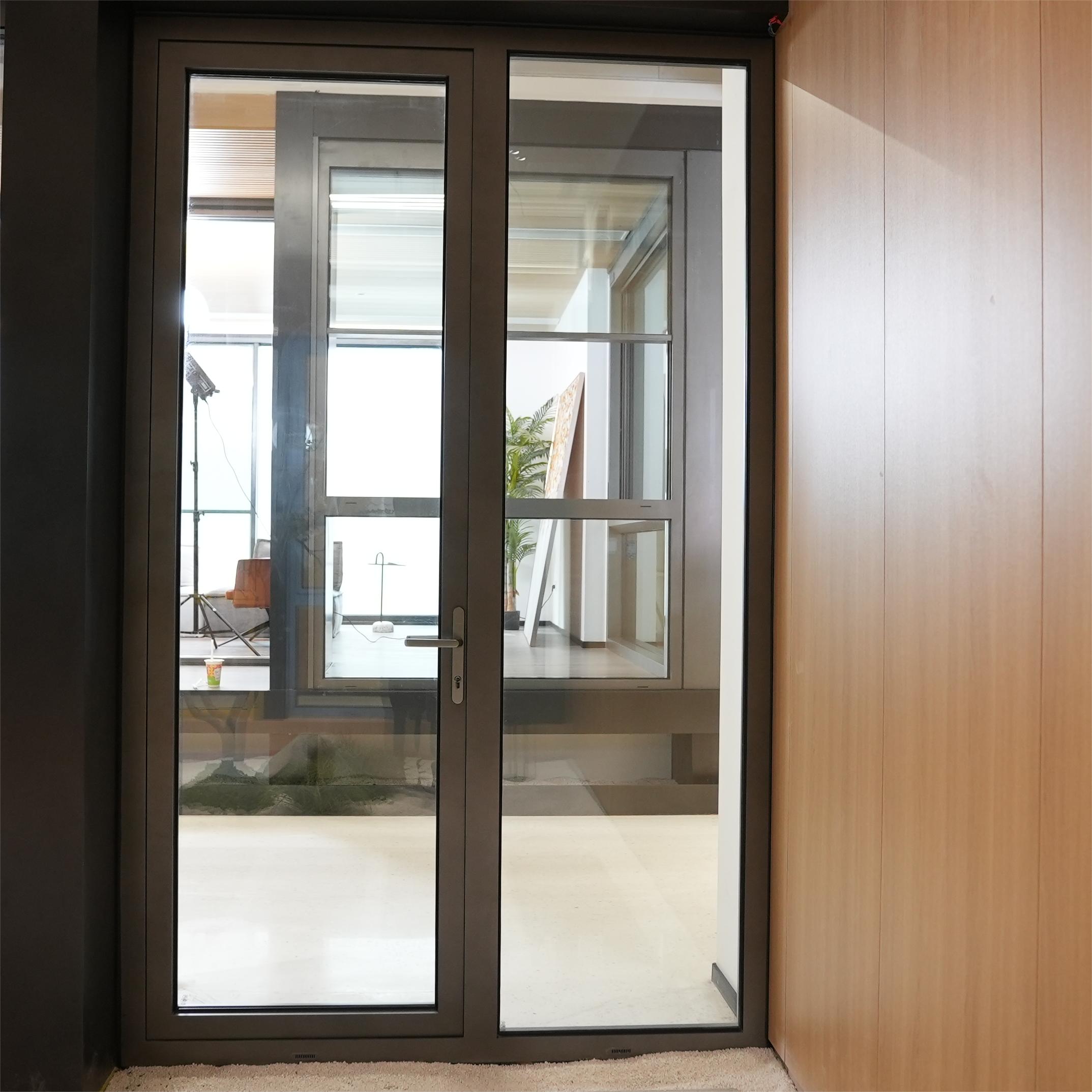 High End Custom Modern Exterior Arch Double Aluminum Anti-theft Door Double Tempered Glass Thermal Insulation For Garden Villa