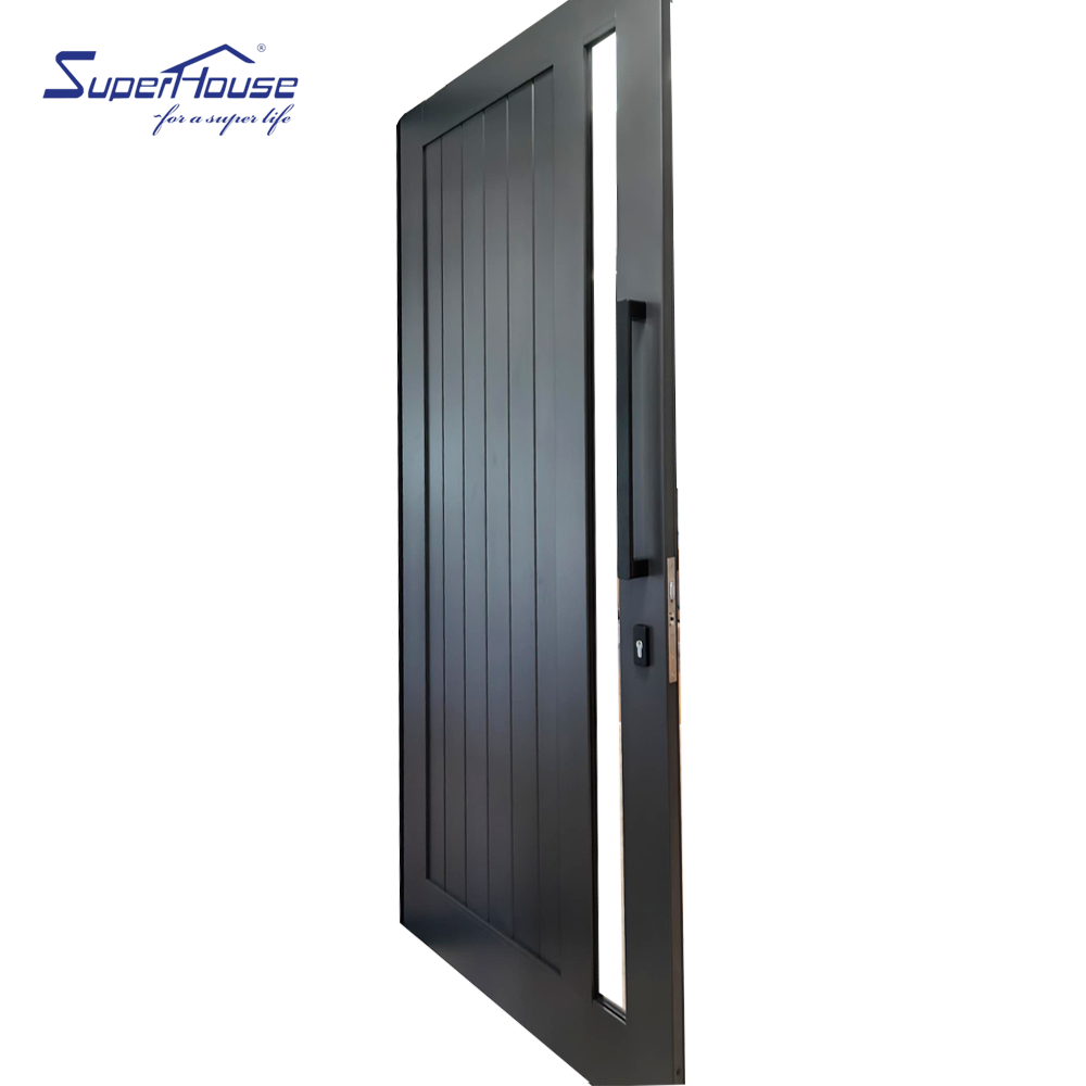 Minimalist Glass Light Offers Outdoor View Security Aluminum Entrance Door