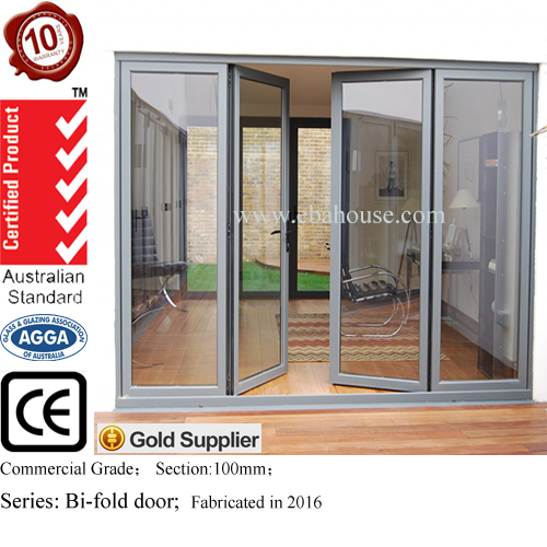 Aluminium Glass Folding Door Alfresco Stacking Bifold Door Comply with AS2047 Folding Glass Doors