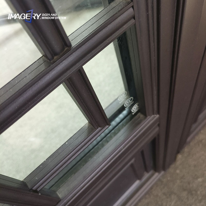 Best Aluminum Double Casement Genuine Antique Glass Doors with Built-in Glass Grilles Design for Sale Manufacturer