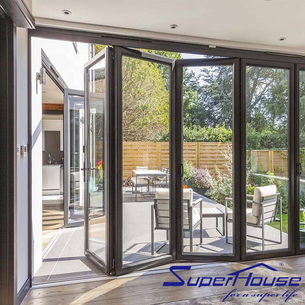 Superhouse House Windows Design Aluminium Bi Fold Window Fold Up Glass Windows For Sale New Graphic Design Stainless Steel