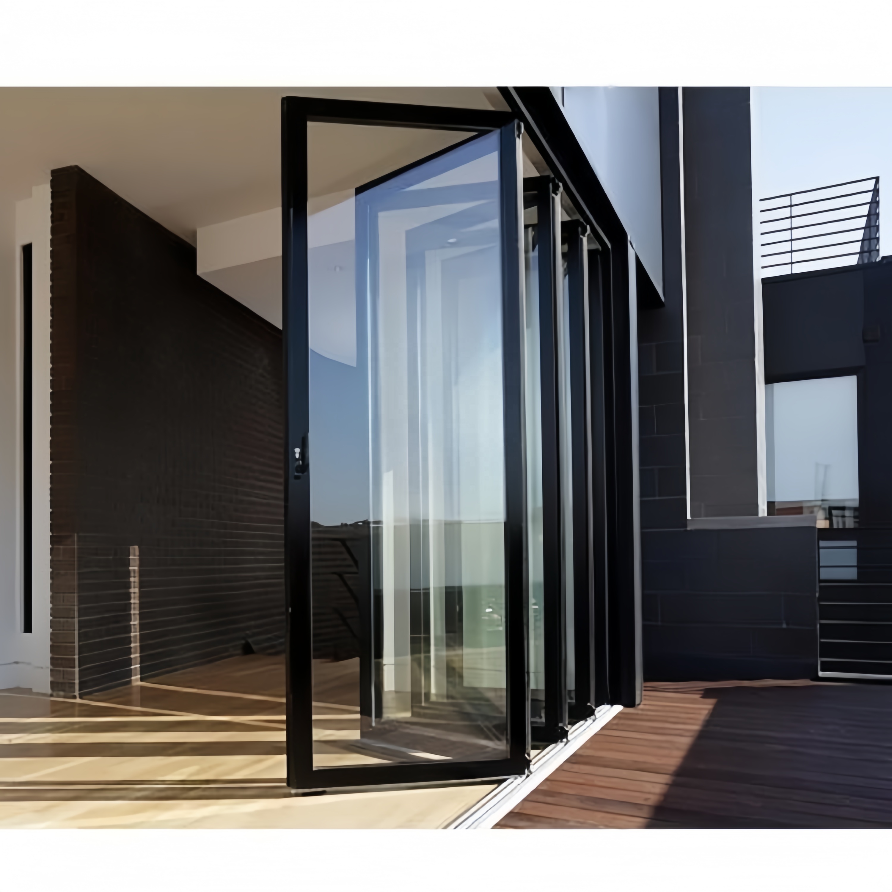 Hurricane Proof Folding Door Luxury Tempered Double Glass Aluminum Bi-fold Exterior Accordion Panoramic Folding Doors