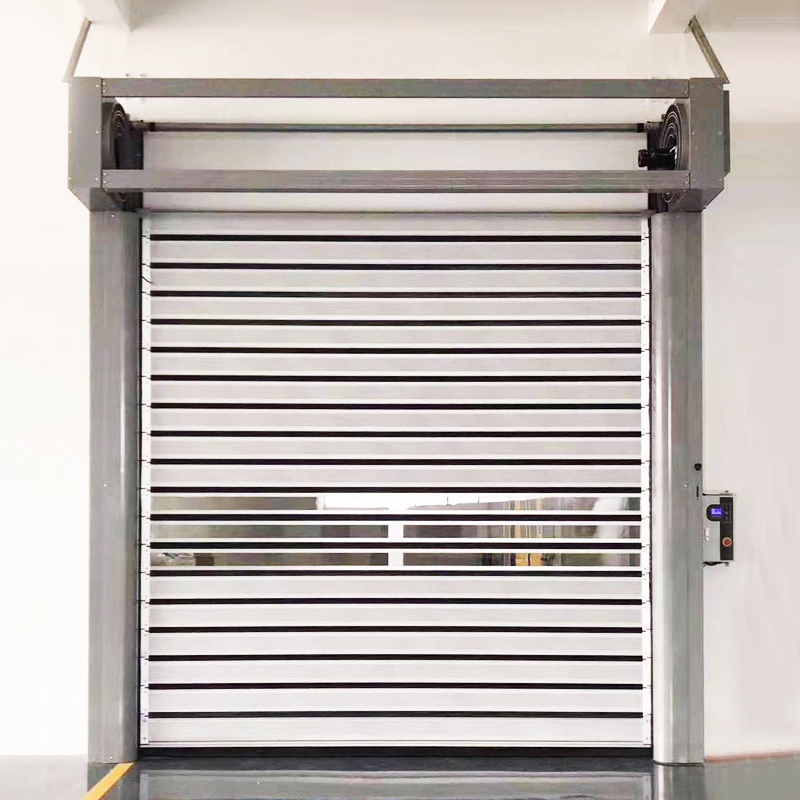 High-Speed Automatic Aluminum Alloy Grill Shutter Postmodern Design Industrial Roll-Up Hard Panel Door Leisure Facilities