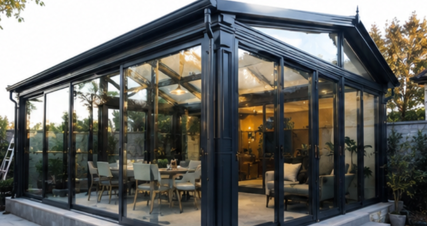 Modern Aluminum Alloy Glass Double Glazed Waterproof Sunroom Insulated Free Standing Solarium Sliding Doors Residential Park